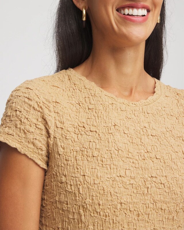 Textured Cap Sleeve Tee - image 4